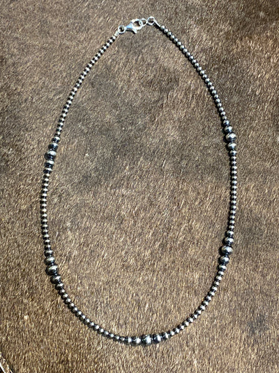 3-6mm Varied Navajo Pearl Necklace - 5 Group Surround