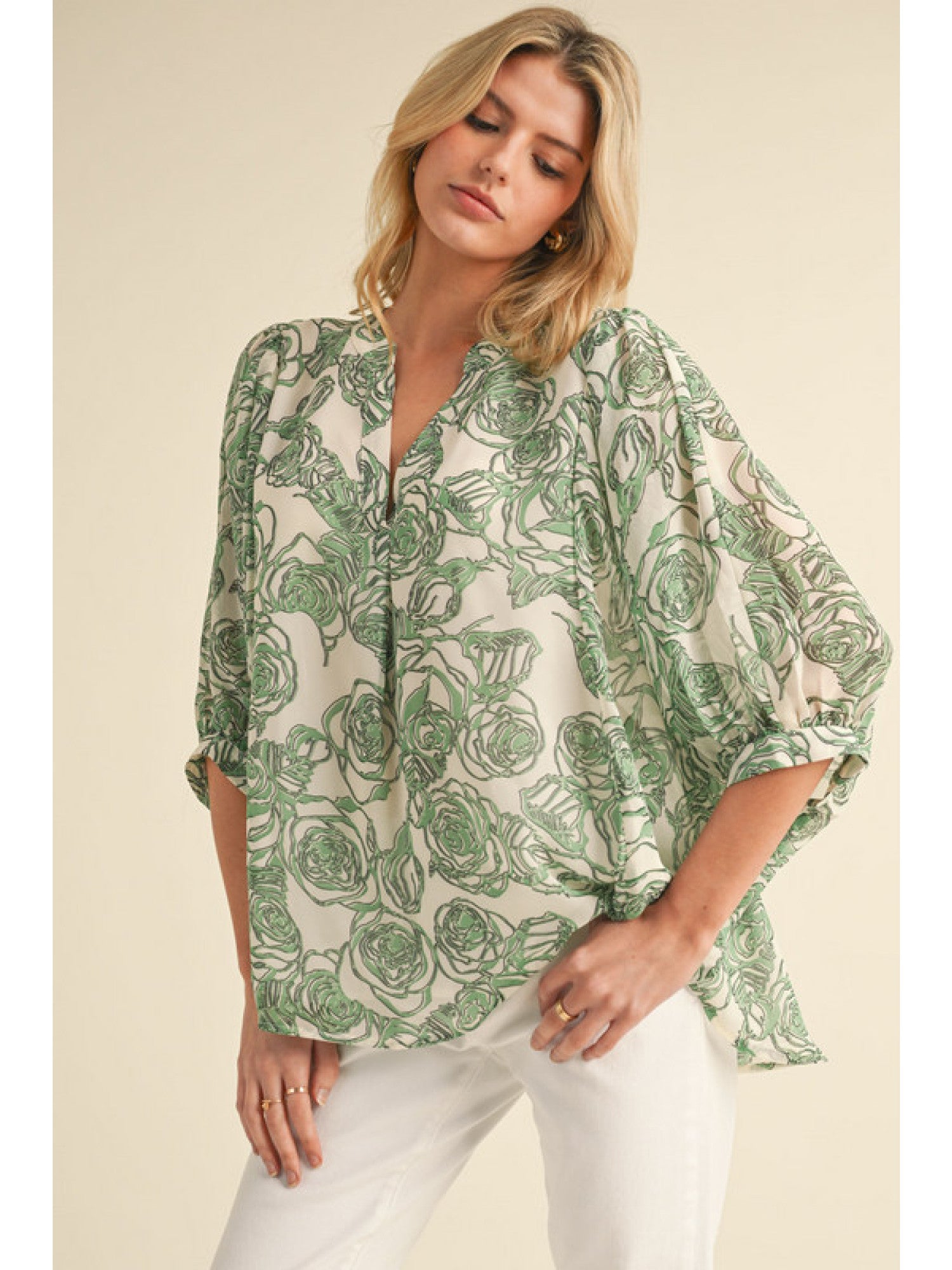 Shelly Floral Print Flowy Blouse