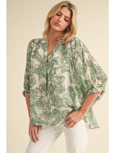 Shelly Floral Print Flowy Blouse