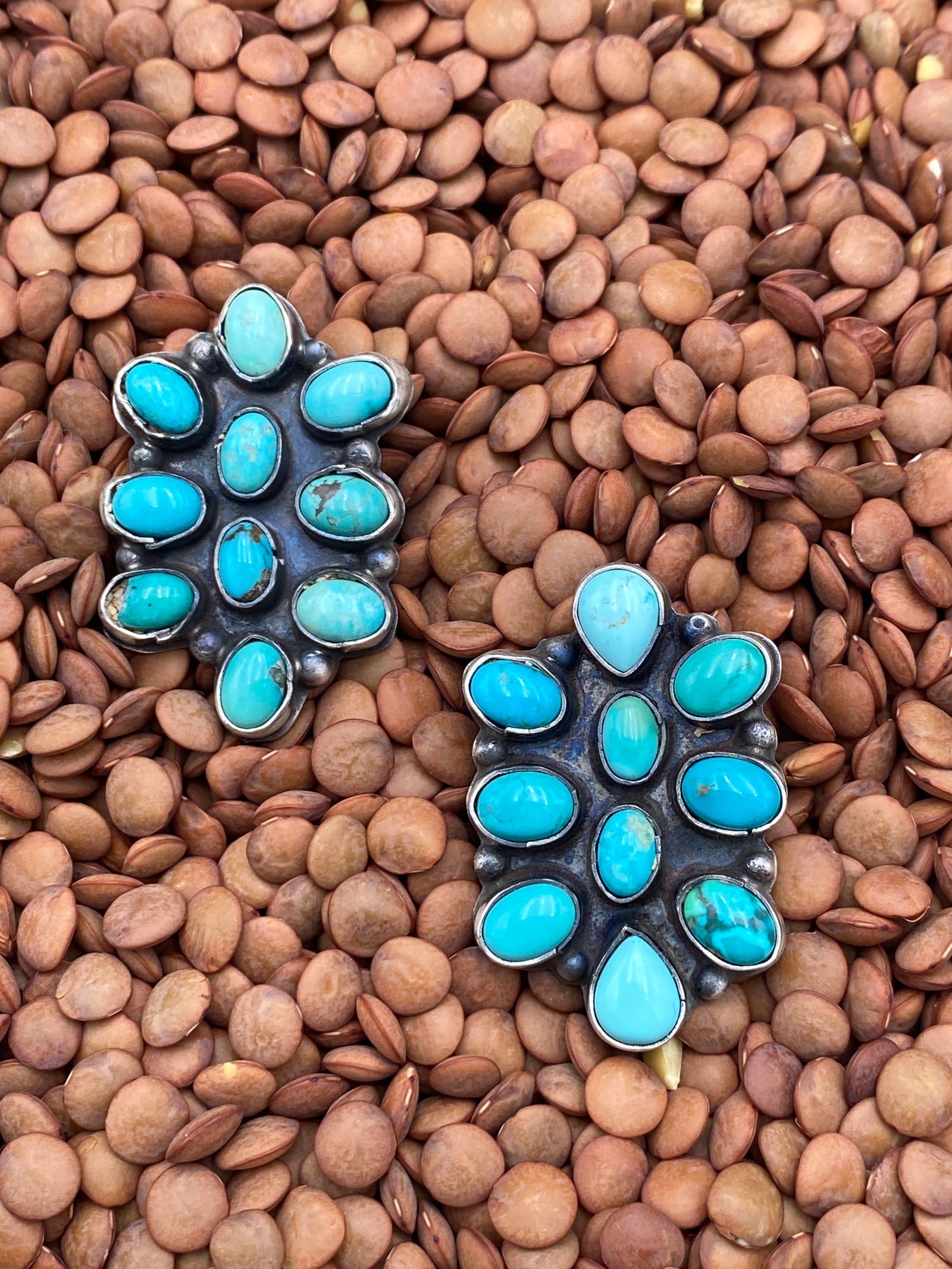 Kaley Sterling 10 Stone Turquoise Ring - Adjustable