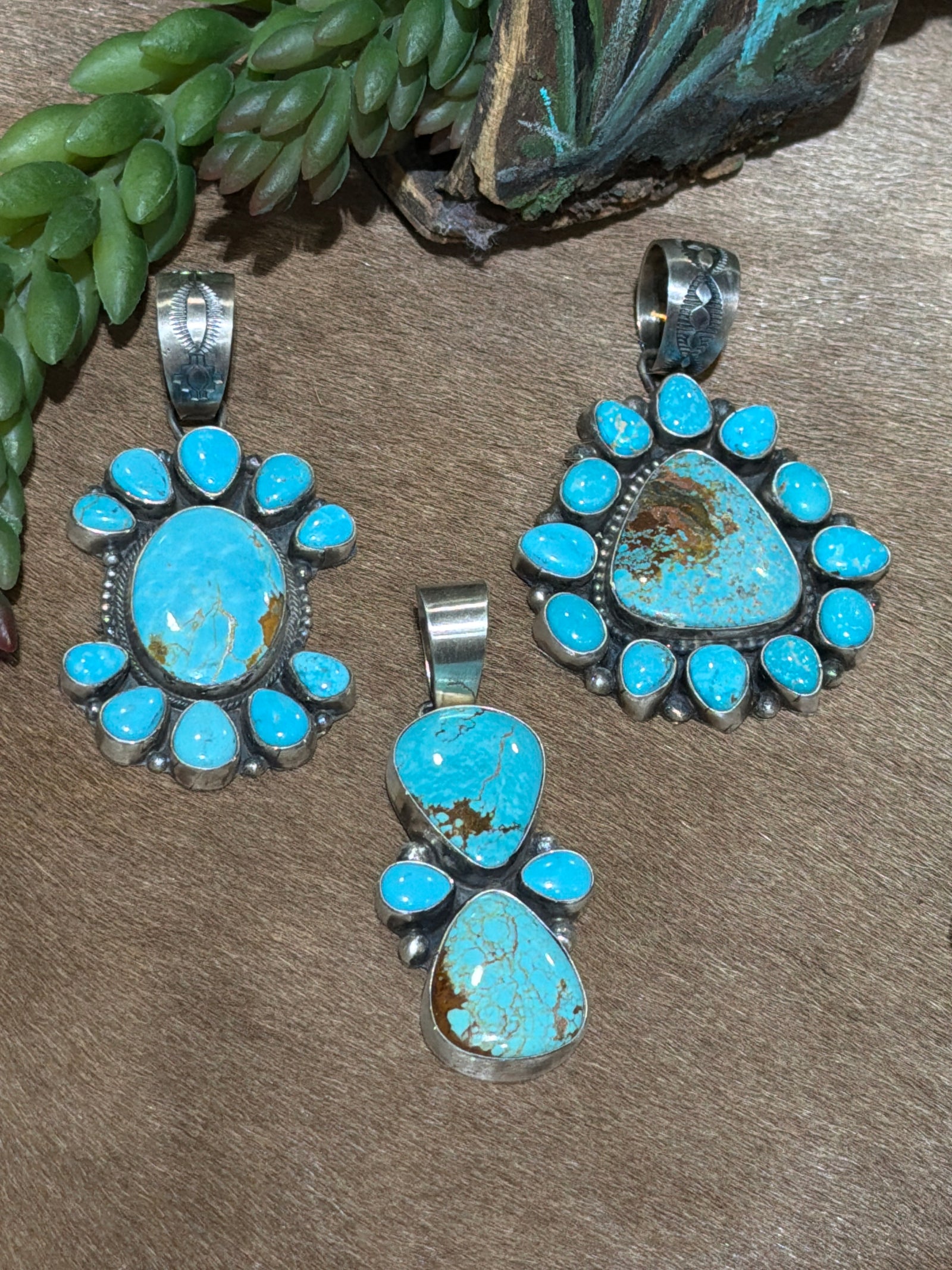 Mentor Assorted Sterling #8 Turquoise Pendants