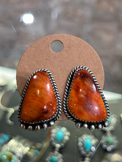 Kayla Framed Stone Post Earrings