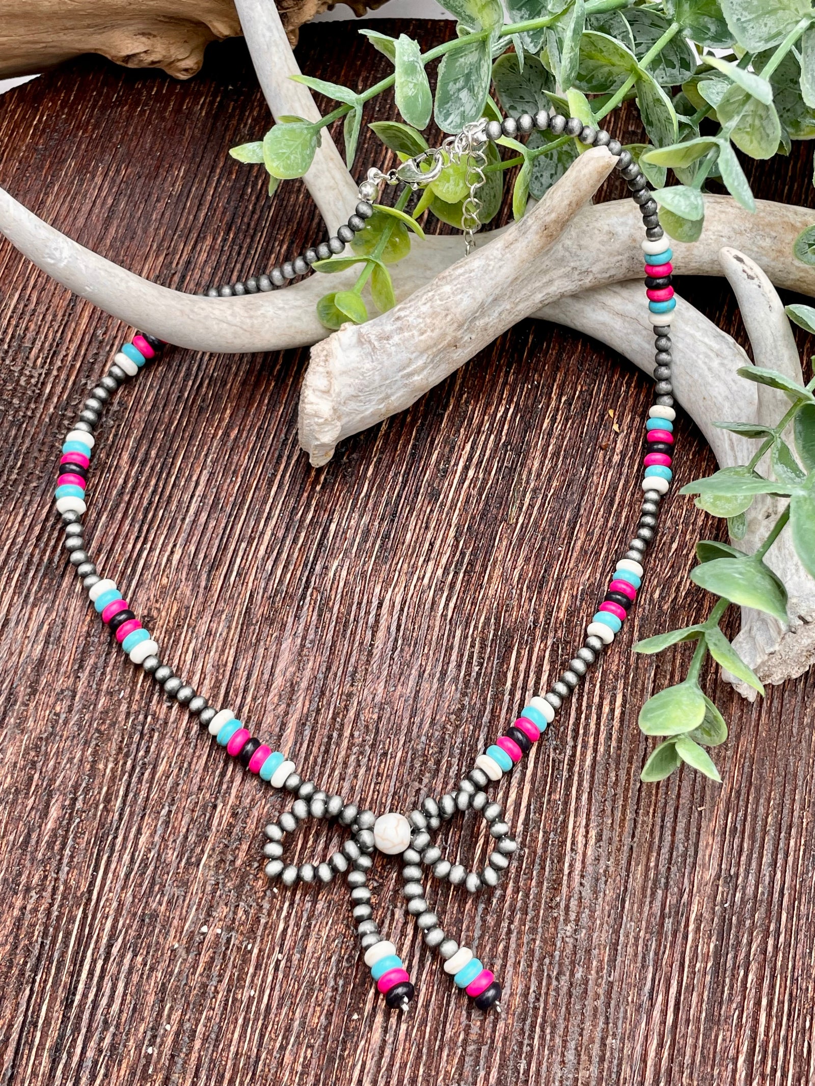 Fun Times Fashion 3mm Navajo & Bead Bow Necklace or Earrings