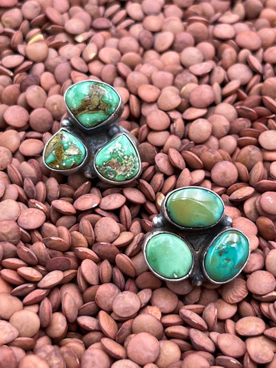 Vista Sterling Triple Stone Turquoise Ring