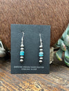 Navajo Pearl & Turquoise Drop Hook Earrings