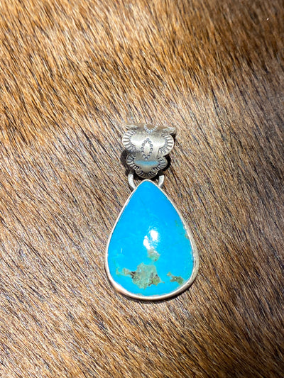 Niko Sterling Edge Single Stone Turquoise Pendant