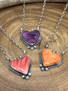 Kennedy Spiny Heart Stone Necklace - 18"