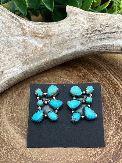 Alexa Kingman Turquoise Stacked Stone  Post Earrings