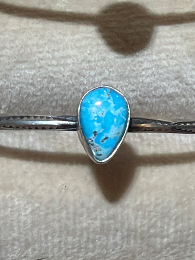 Crafton Single Stone Turquoise Slim Angled Cuff