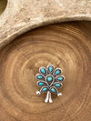 Meister Silver, Copper & Turquoise Flute Blossom Necklace, Earrings & Ring