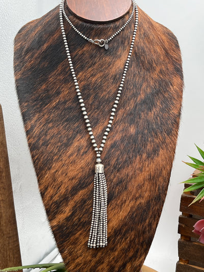 Garrison Sterling Varied Navajo Tassel Necklace - 36"