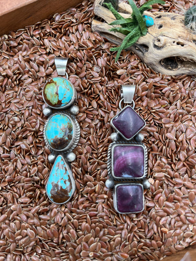 Otero Triple Stacked Stone Pendant