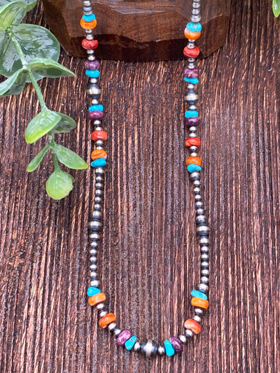 Trisha Navajo, Turquoise & Spiny Necklace - 20"