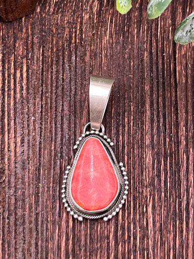 Maxine Red Spiny Sterling Pendants