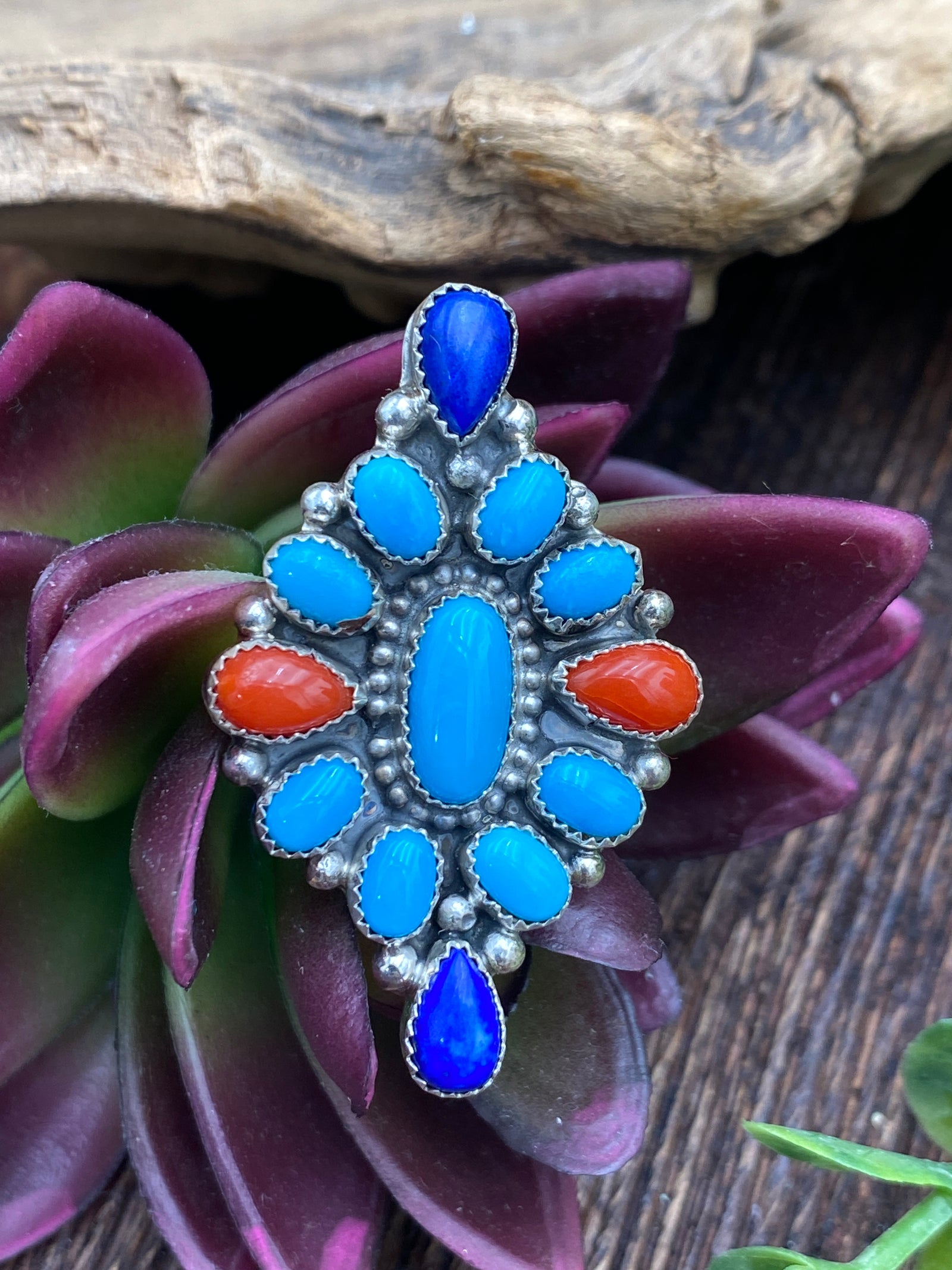 Sierra Diamond Cluster Multi Stone Sterling Ring - Size 9.5