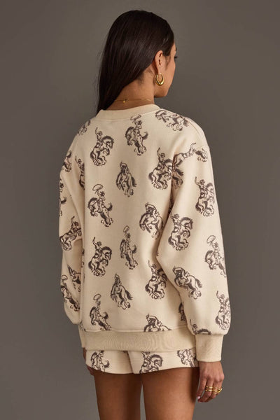 Ivory Western Print Sweatshirt