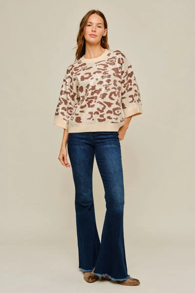 Sequin Leopard Sweater Top
