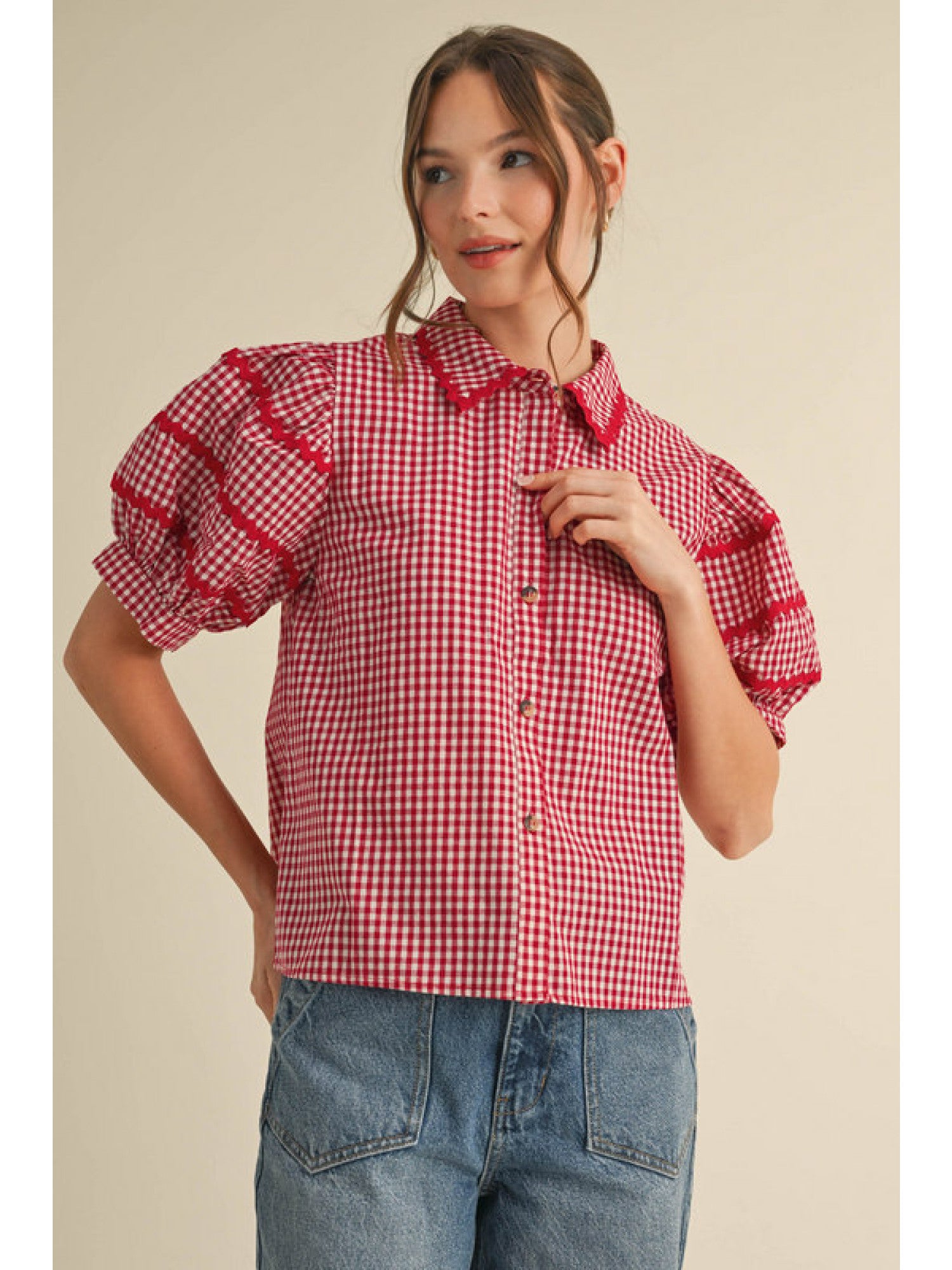 Gina Gingham Checked Blouse
