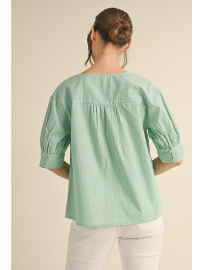 Janet Striped V-Neck Blouse