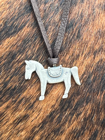 Gina Leather Necklace With Sterling Pendant