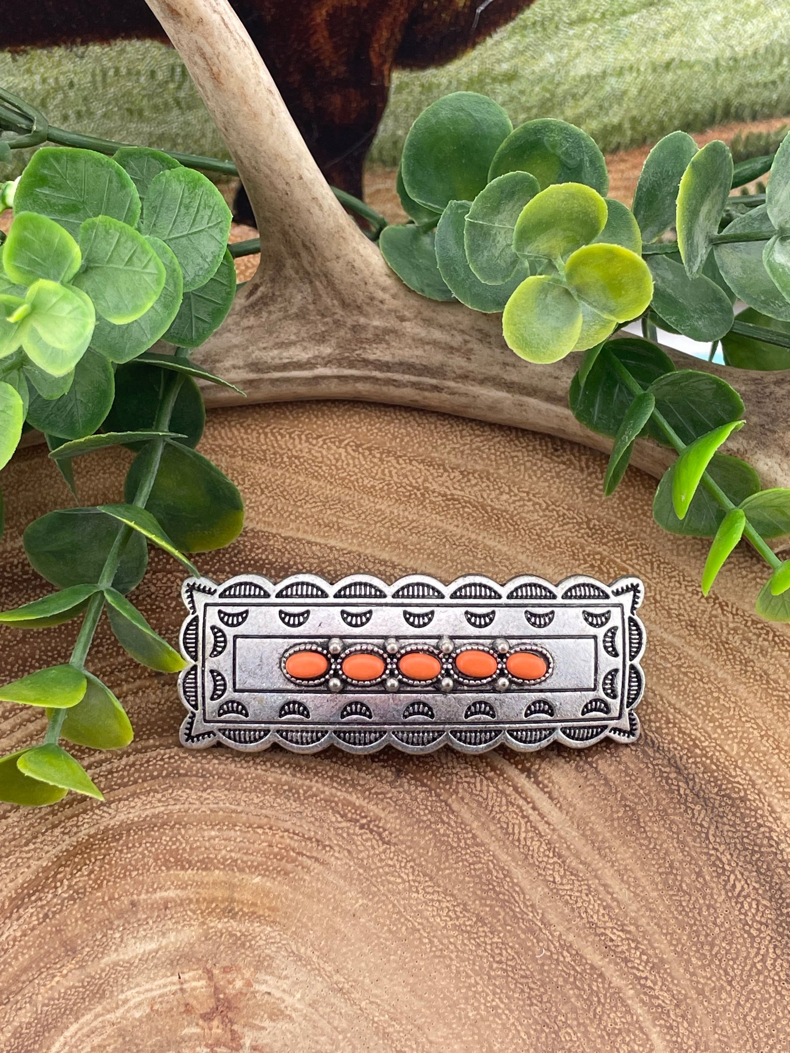 Sadie Fashion Silver 5 Stone Barrette