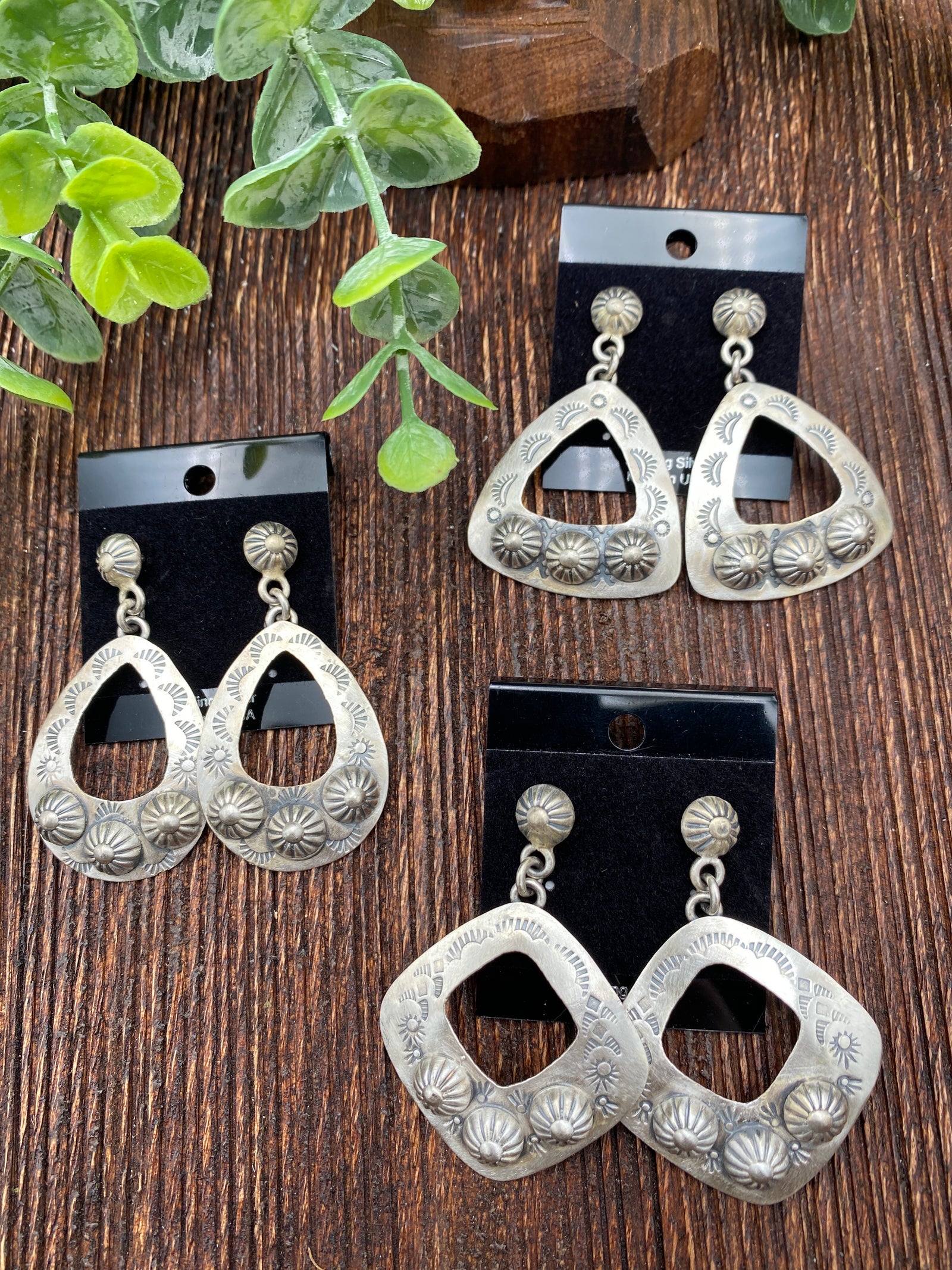 Lager Open Hammered Sterling Silver Burst Earrings