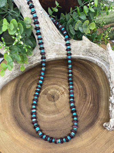 Moana Purple Spiny & Turquoise Necklace - 32"