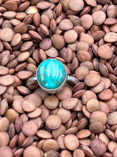 Cotton Sterling Turquoise Single Stone Rings