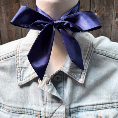 Dark Blue Western Skinny Mini Wild Rag Scarf