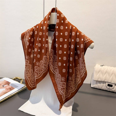 Paisley Herringbone Pattern Silk Scarf