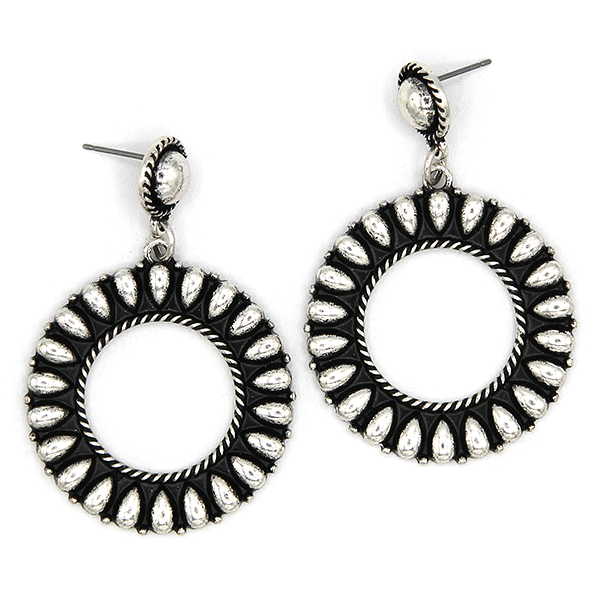 silver hoop earrings on a white background