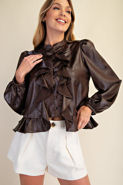 Maddie Long Sleeve Ruffle Top