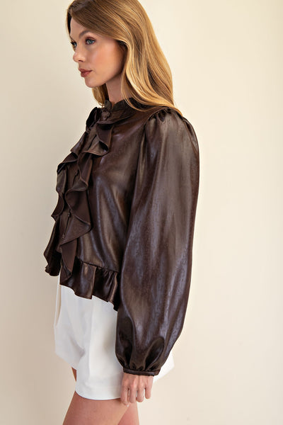 Maddie Long Sleeve Ruffle Top
