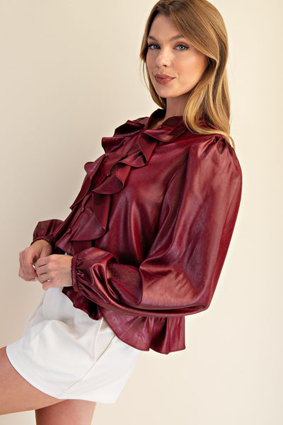Maddie Long Sleeve Ruffle Top