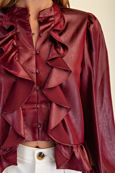 Maddie Long Sleeve Ruffle Top