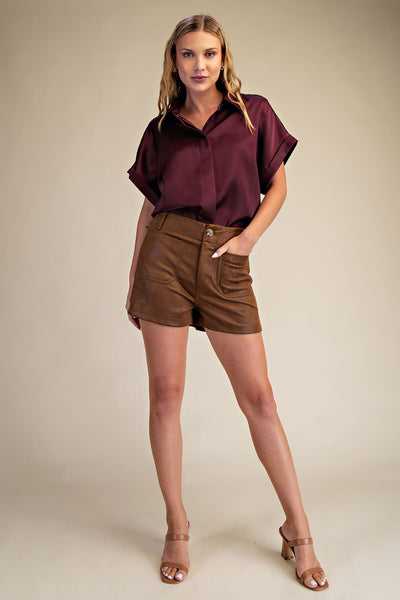 Colette Brown Suede Shorts
