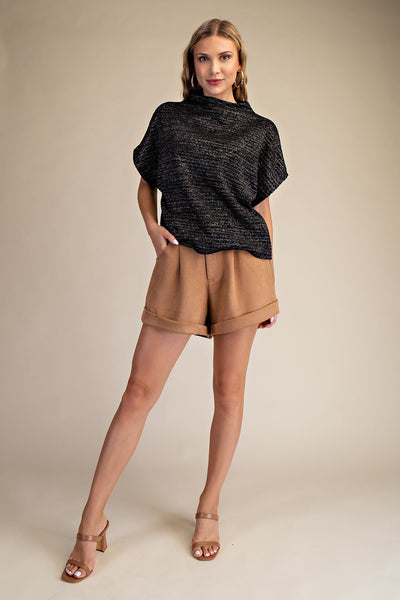 High Waist Pleats Shorts