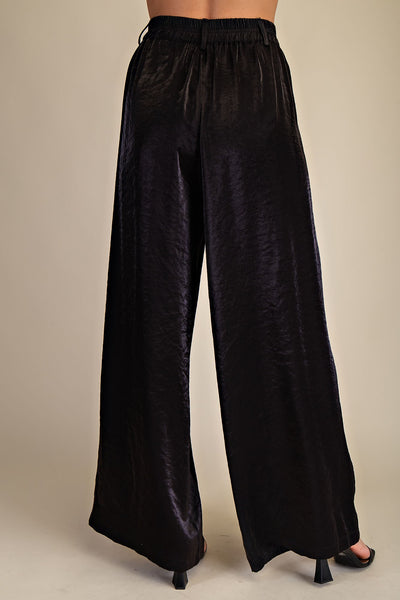 Black High Waist Tailored Wide Pants