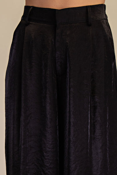 Black High Waist Tailored Wide Pants