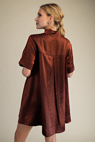 Donna Button Front Short-Sleeve Mini Dress