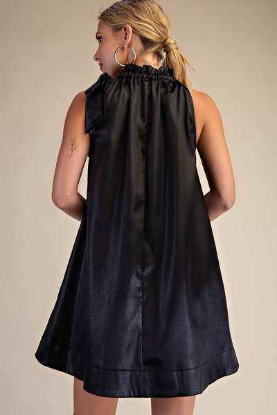 Round Neck Tie Sleeveless Mini Dress