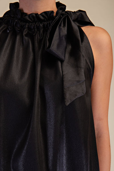 Round Neck Tie Sleeveless Mini Dress