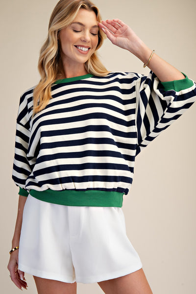 Hanna Round Neck Bubble Sleeve Sweatshirt