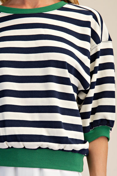 Hanna Round Neck Bubble Sleeve Sweatshirt