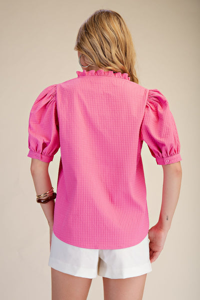 Lily Ruffle V-Neck Puff Sleeve Top