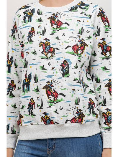 Cowboy Print Pullover