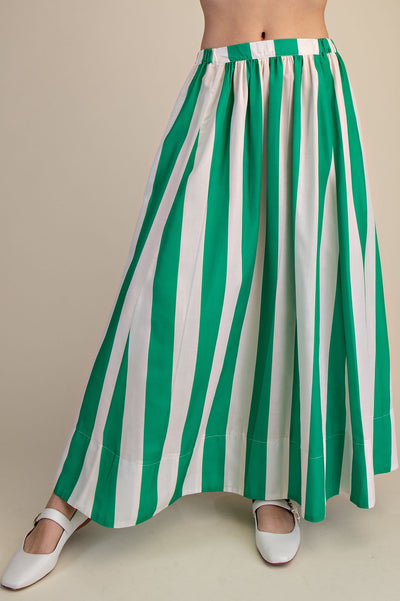 Maze Stripe Flare Maxi Skirt