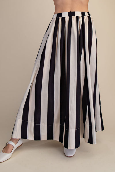 Maze Stripe Flare Maxi Skirt