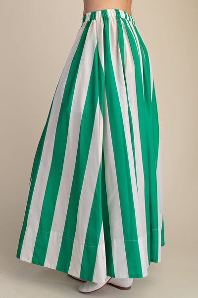 Maze Stripe Flare Maxi Skirt