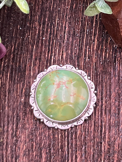 Coco Round Turquoise Sterling Brooch Pin